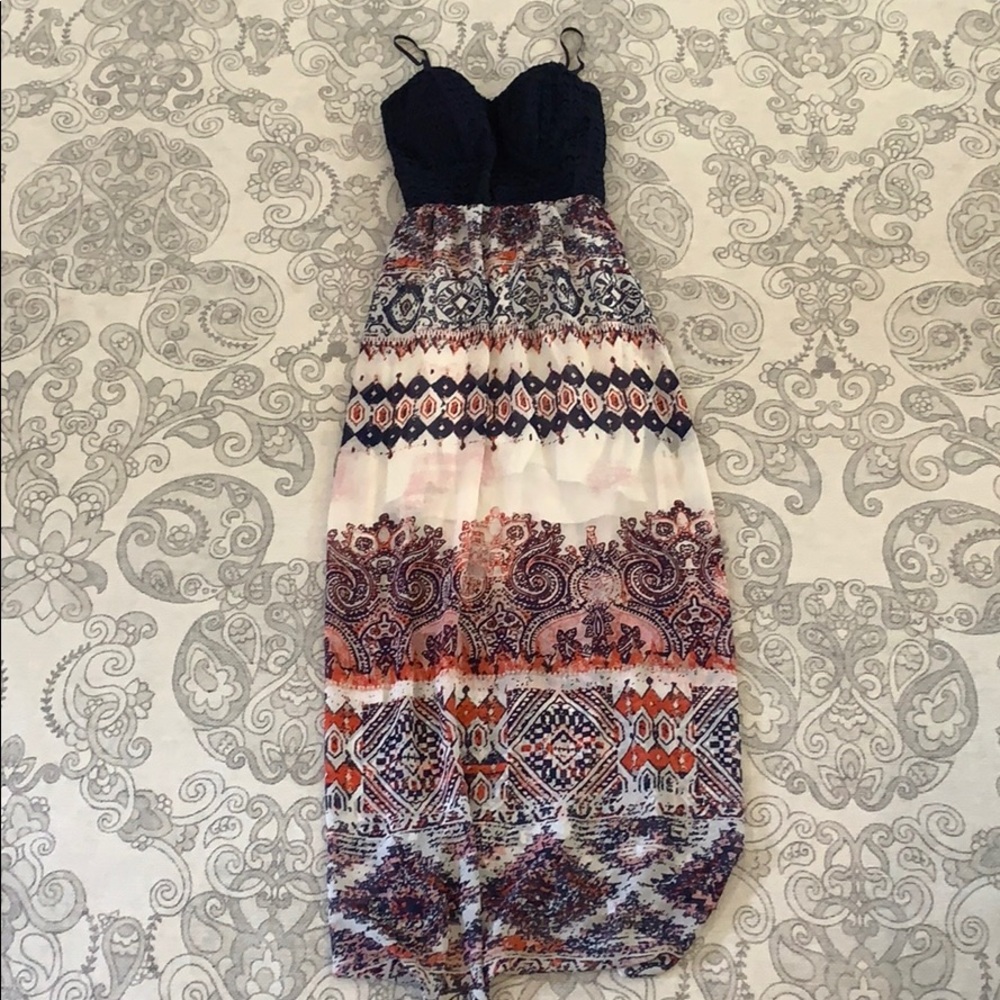 Full length patterned maxi dress